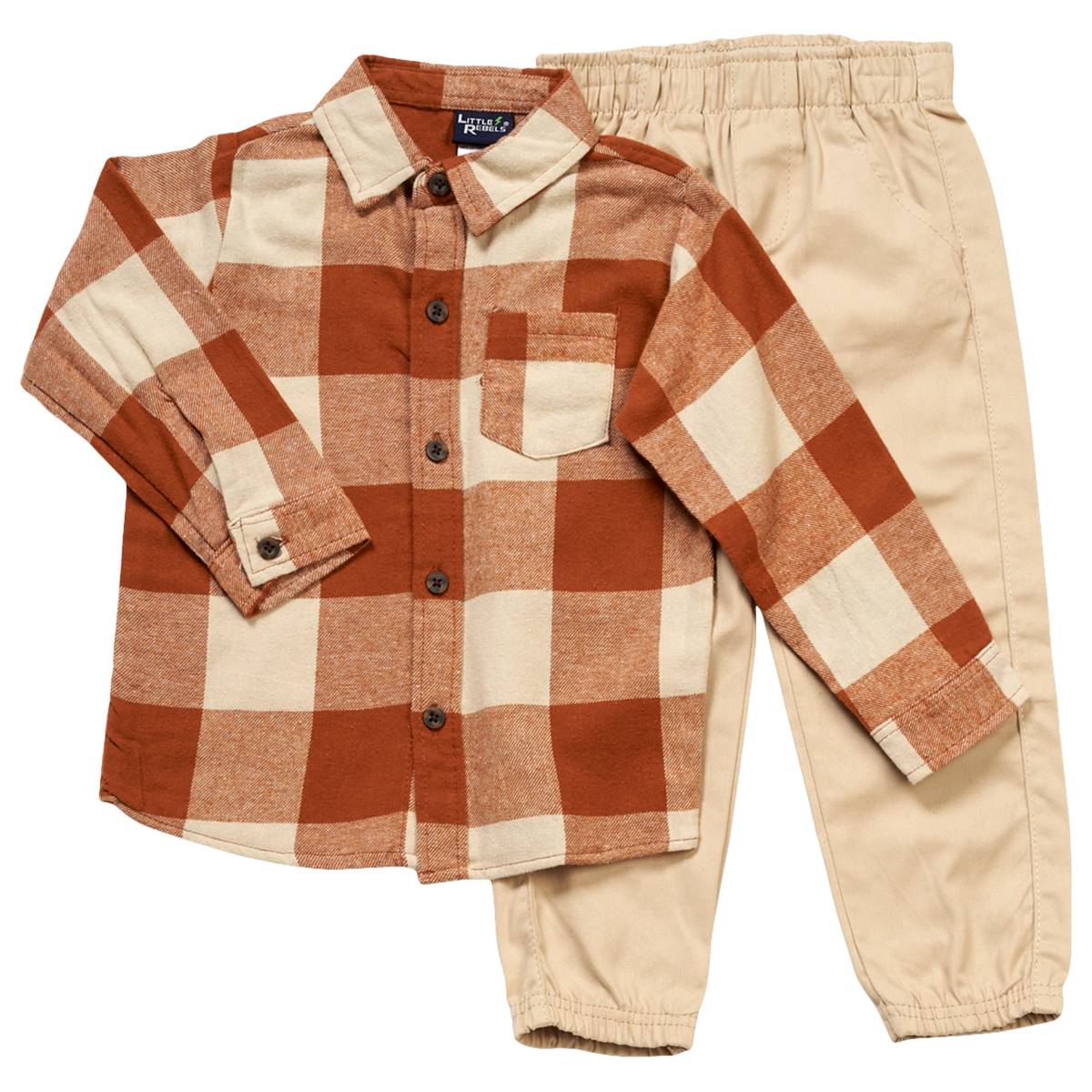 Toddler Boy Little Rebels(R) Flannel Top & Pants Set