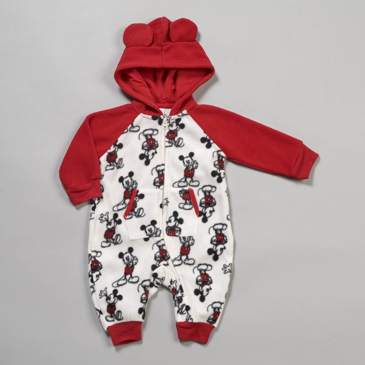 Baby Boy (NB-9M) Disney(R) Mickey Mouse Hooded Fleece Jumpsuit