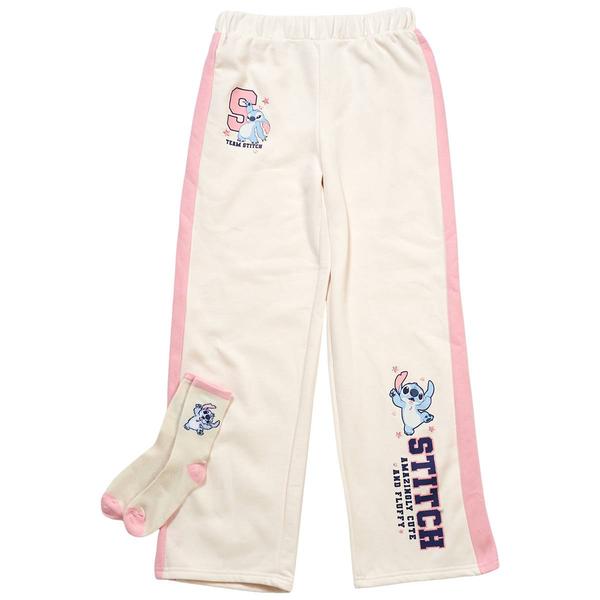 Girls (7-12) Disney Wide Leg Team Stitch Sweatpants w/ Socks