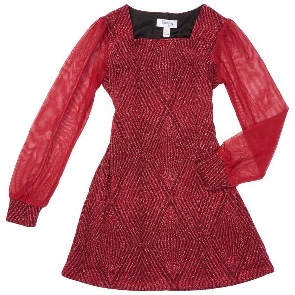 Girls (7-16) Speechless Long Sleeve Lurex Shine Dress