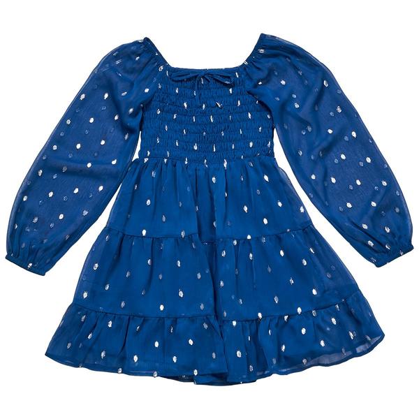 Girls (7-16) Speechless(R) Long Sleeve Smocked Shine Dress