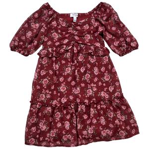 Girls (7-16) Speechless(R) Puff Sleeve Floral Cinched Front Dress alternate view