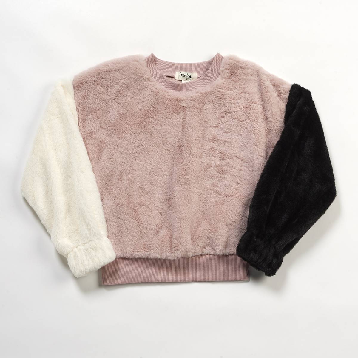 Girls (7-16) Speechless Color Block Faux Fur Sweater
