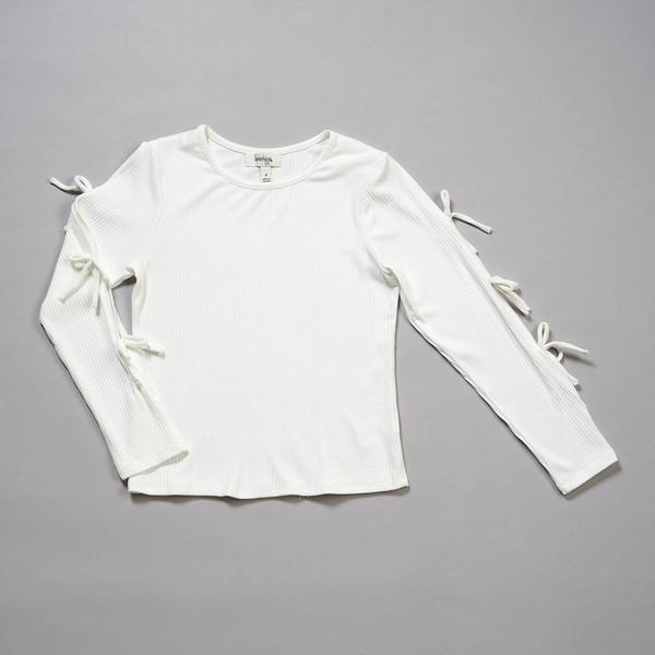 Girls (7-16) Speechless(R) Long Sleeve Solid Bow Sleeve Top alternate view