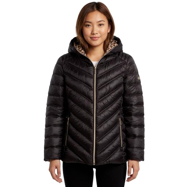 Womens Michael Kors Packable Jacket with Leopard Lining