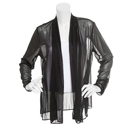 Petite MSK Sparkle Long Sleeve Mesh Jacket