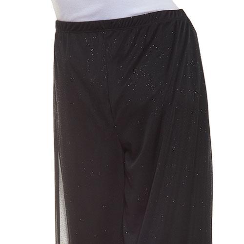 Womens MSK Wide Leg Glitter Mesh Layered Pants alternate view
