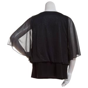 Womens MSK Glitter Mesh Dolman Blouse alternate view