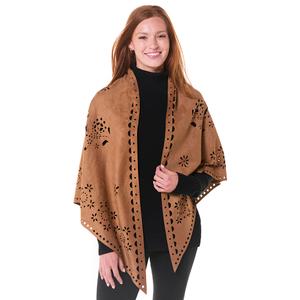 Womens Anne Klein Ornate Suede Triangle Shawl alternate view