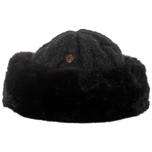 Womens Anne Klein Fur Trim Cable Cloche Hat