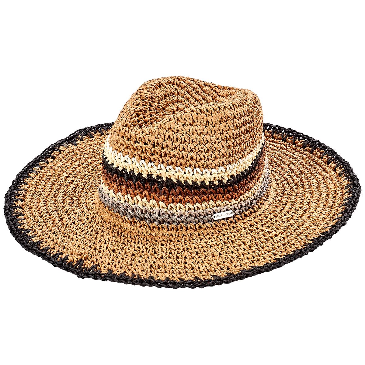 Womens Steve Madden Roxy Stripe Straw Panama Hat