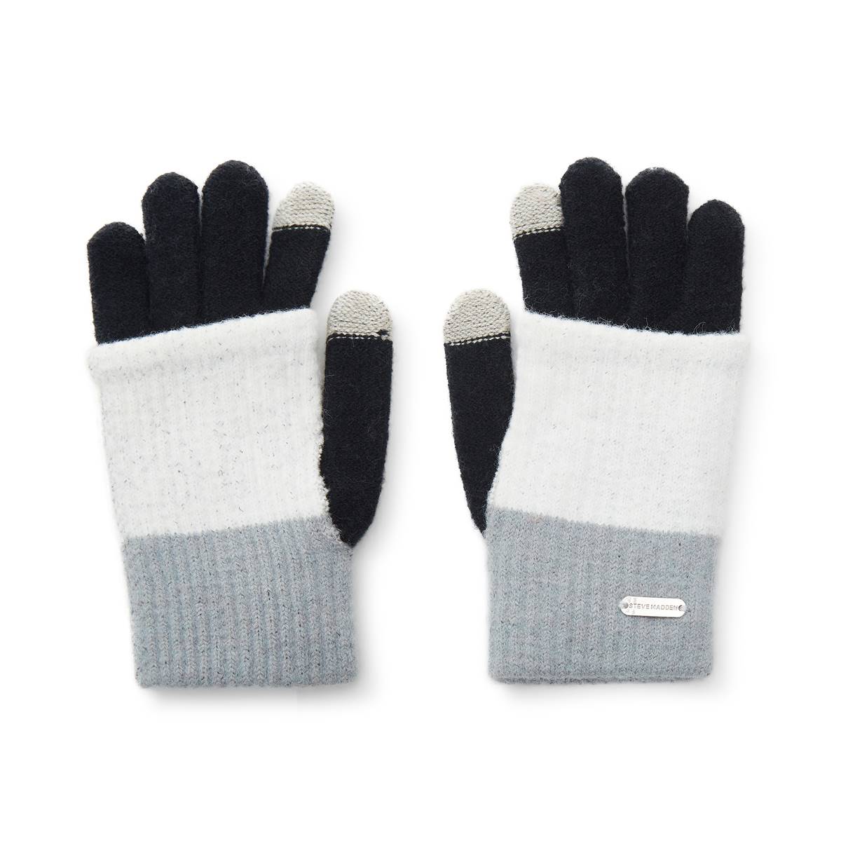 Womens Steve Madden Color Block Tech Touch Gloves