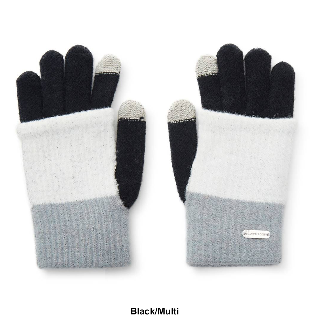 Womens Steve Madden Color Block Tech Touch Gloves