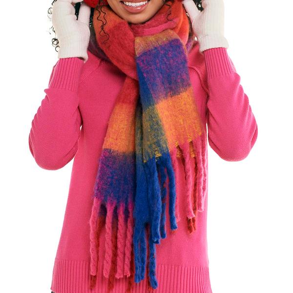 Womens Steve Madden Large Plaid Scarf