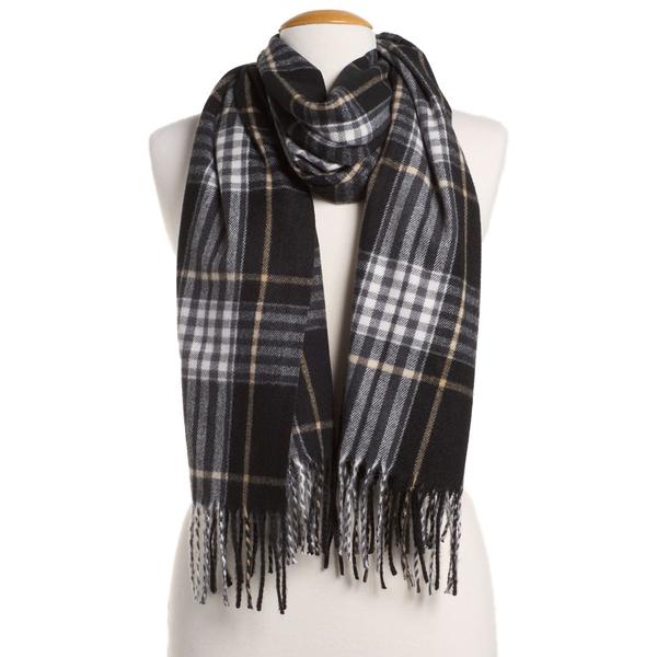 Womens Steve Madden Classic Grid Plaid Scarf