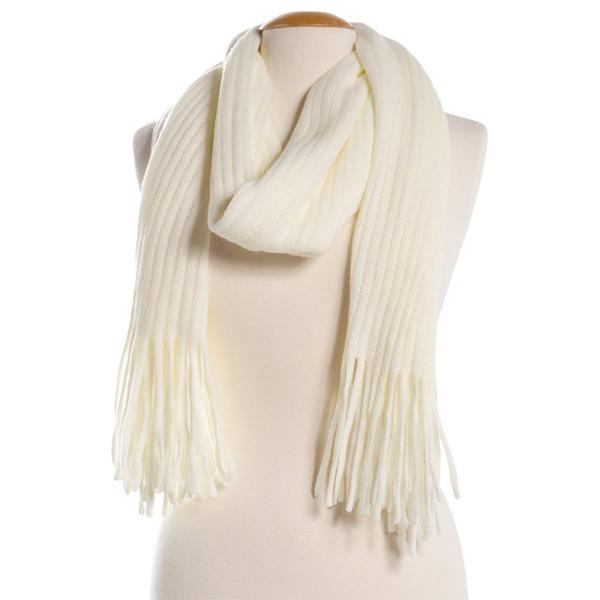 Womens Steve Madden Solid Ribbed Scarf with Fringe alternate view