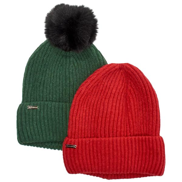 Womens Steve Madden 2pk. Rib Knit Beanie