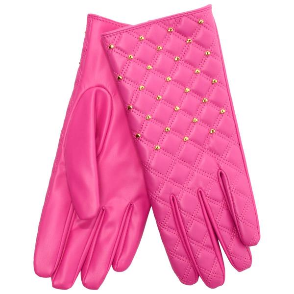 Womens Betsey Johnson Quilted Gloves with Hearts alternate view