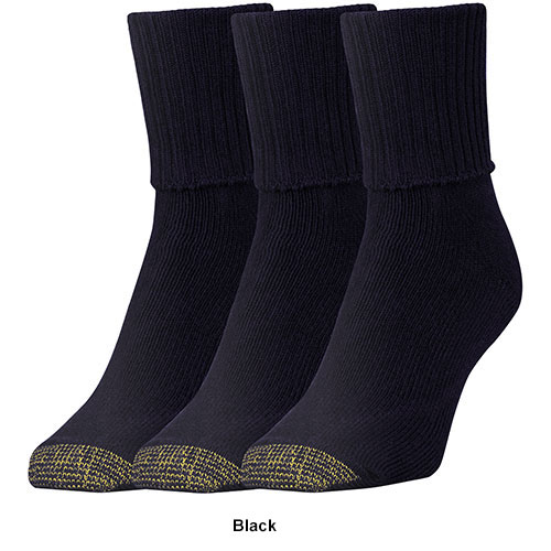 Womens Gold Toe(R) 3pk. Bermuda Turn Cuff Socks