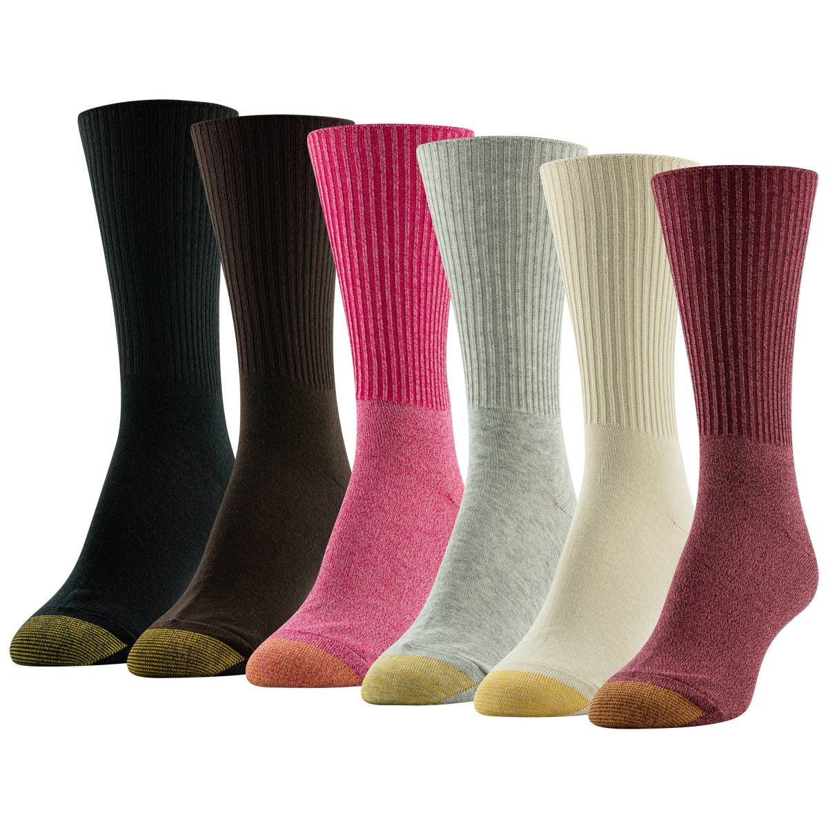 Womens Gold Toe(R)  6pk. Turn Cuff Midi Crew Socks