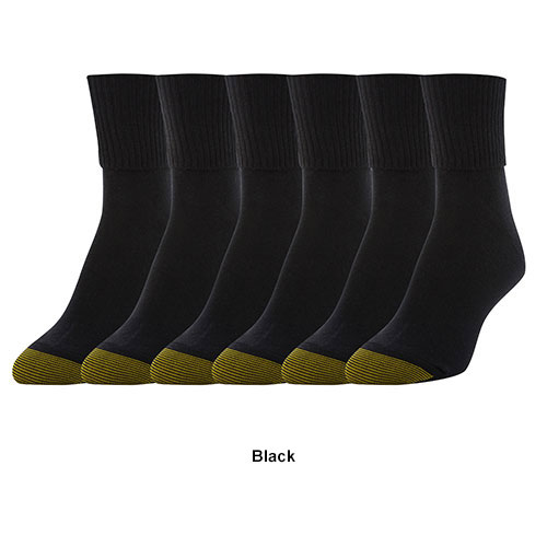 Womens Gold Toe(R) 6pk. Extended Turn Cuff Quarter Socks