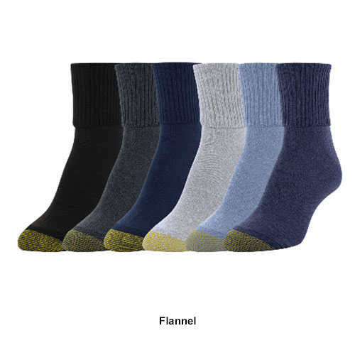 Womens Gold Toe(R) 6pk. Extended Turn Cuff Quarter Socks