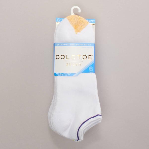 Womens Gold Toe(R) 6pk Extended Sport Cushion No-Show Socks