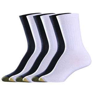 Womens Gold Toe(R) 6pk. Extended Ribbed Crew Socks