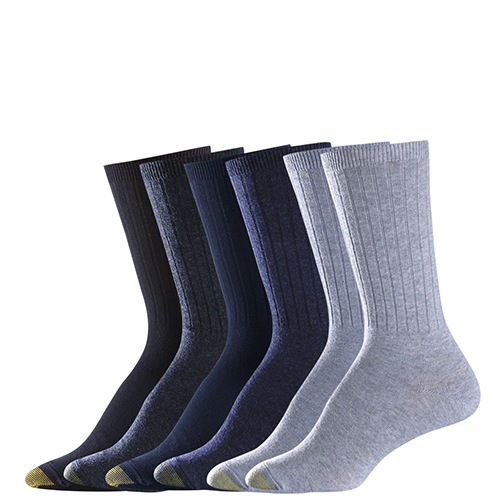 Womens Gold Toe(R) 6pk. Extended Ribbed Crew Socks