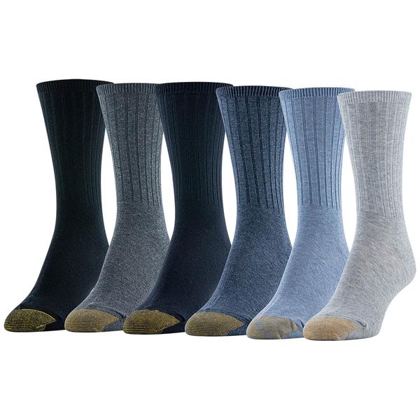 Womens Gold Toe(R) 6pk. Ribbed Crew Socks