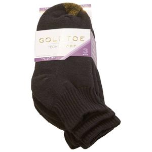 Womens Gold Toe(R) 3pk. Black Ultra Tec Quarter Socks alternate view