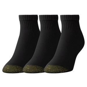 Womens Gold Toe(R) 3pk. Black Ultra Tec Quarter Socks