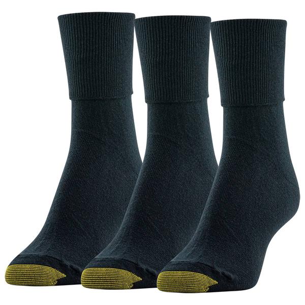 Womens Gold Toe(R) 3pk. Extended Size Turn Cuff Quarter Socks