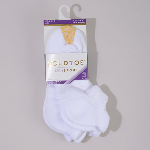 Womens Gold Toe(R) 3pk. AquaFX(R) Zone Tab Liner Socks