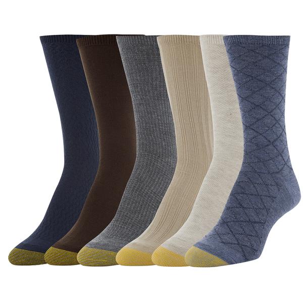 Womens Gold Toe(R) 6pk. Textured Crew Socks