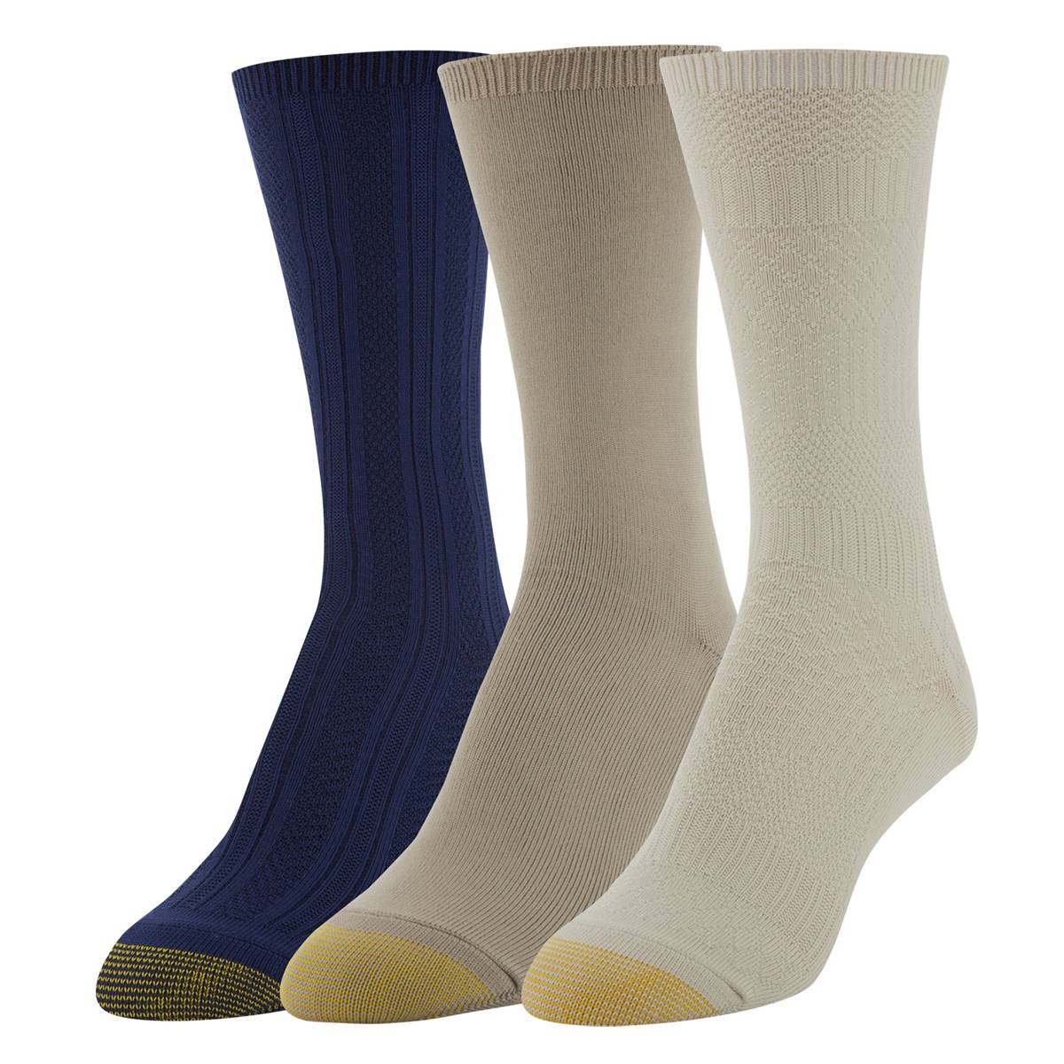 Womens Gold Toe(R) 3pk. Ultra Soft Textured Crew Socks