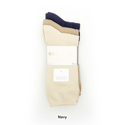 Womens Gold Toe(R) 3pk. Ultra Soft Textured Crew Socks
