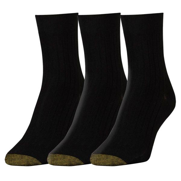 Womens Gold Toe(R) 3pk. Non-Binding Salon Short Crew Socks