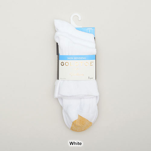 Womens Gold Toe(R) 3pk. Non-Binding Salon Short Crew Socks