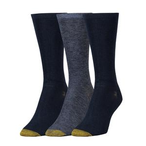 Womens Gold Toe(R) 3pk. Non-Binding Flat Knit Crew Socks