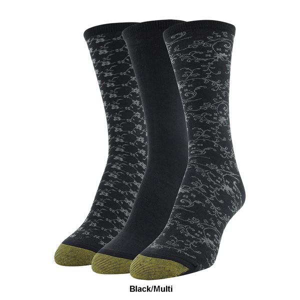 Womens Gold Toe(R) 3pk. Ultra Soft Floral Scroll Crew Socks alternate view