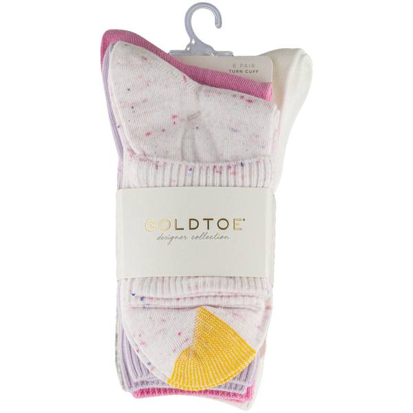 Womens Gold Toe(R) 6pk. Turn-Cuff Quarter Length Socks alternate view