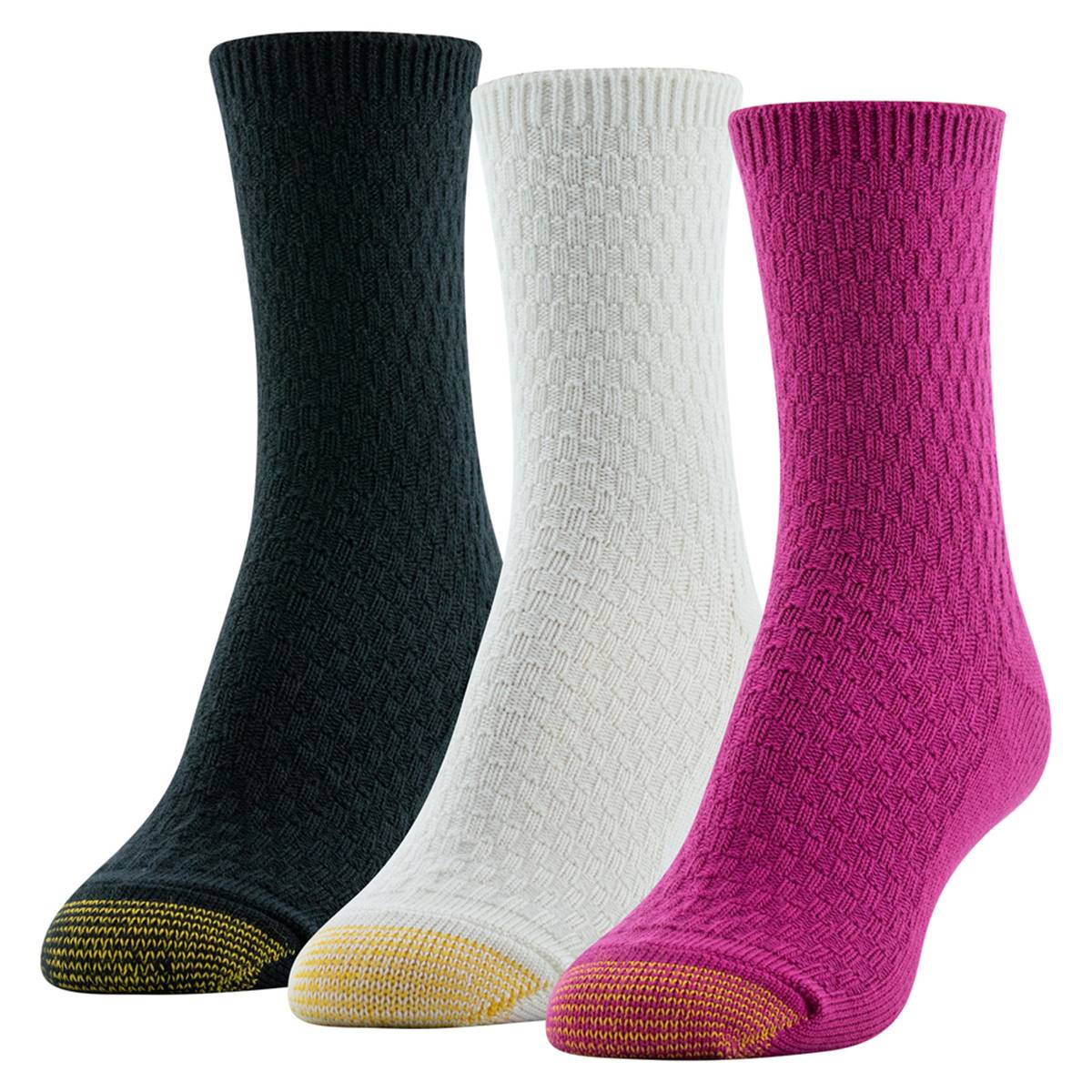 Womens Gold Toe(R) 3pk. Texture Crew Socks