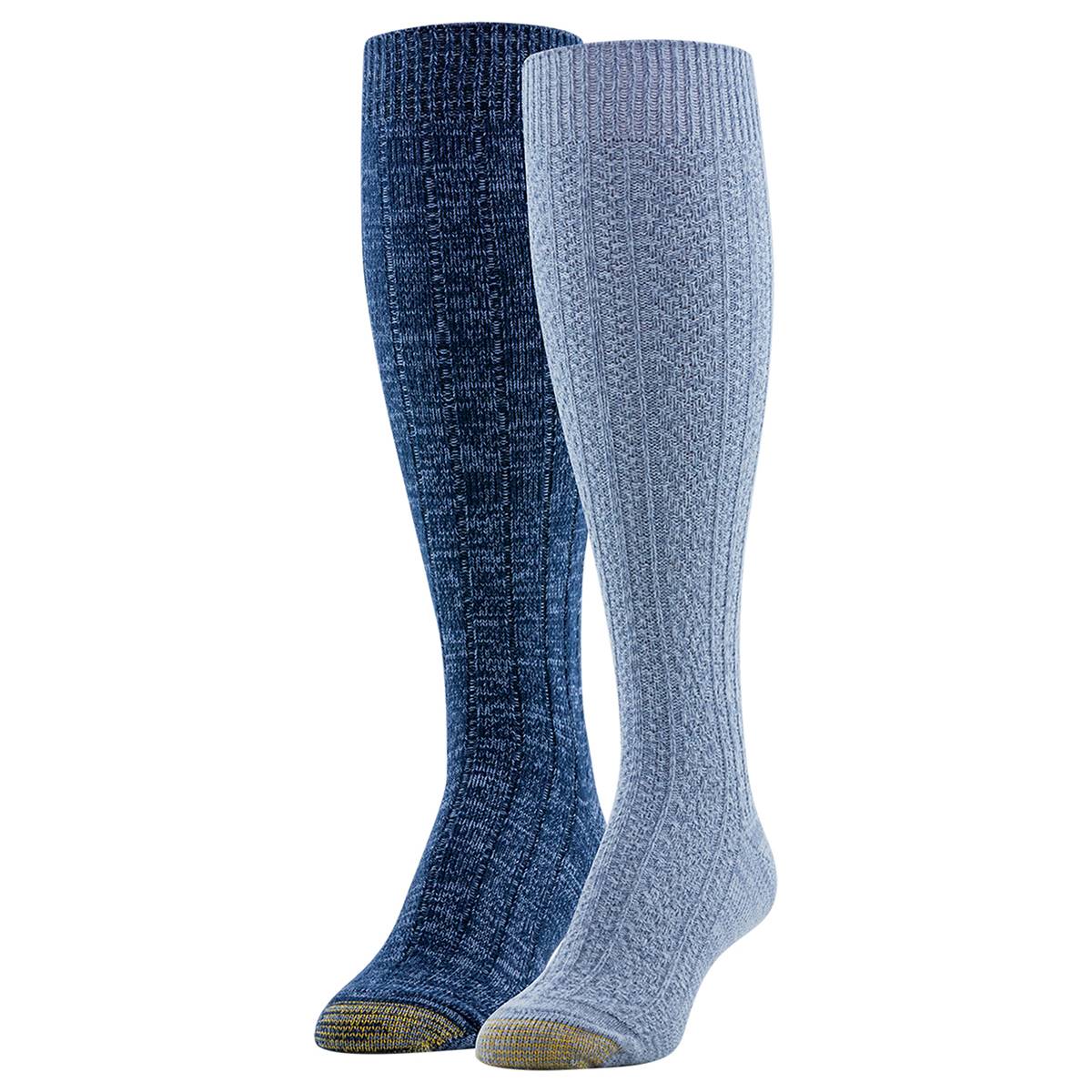 Womens Gold Toe(R) 2pk. Cable Knit Knee High Socks