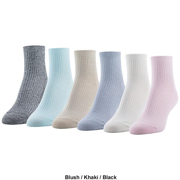 Womens Gold Toe(R) 6pk. Simple Rib Quarter Socks alternate view