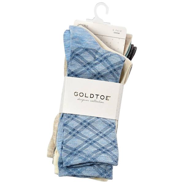 Womens Gold Toe(R) 6pk. Diamond Plaid Crew Socks alternate view
