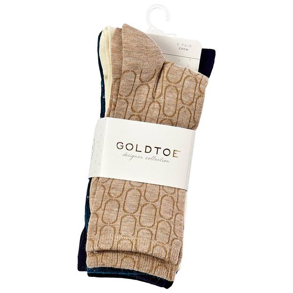 Womens Gold Toe(R) 6pk. Geometric Crew Socks