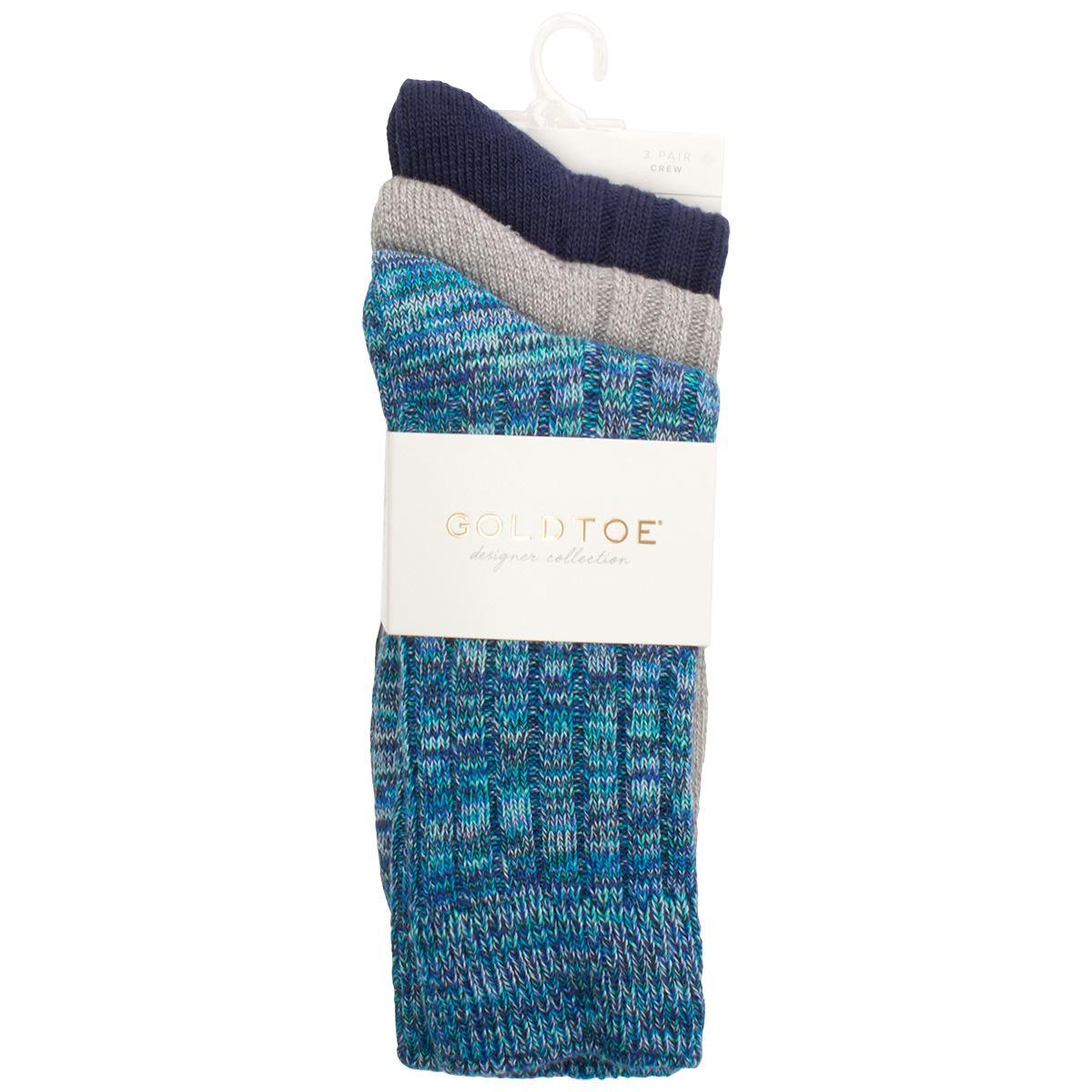 Womens Gold Toe(R) 3pk. Marled Feed Crew Socks