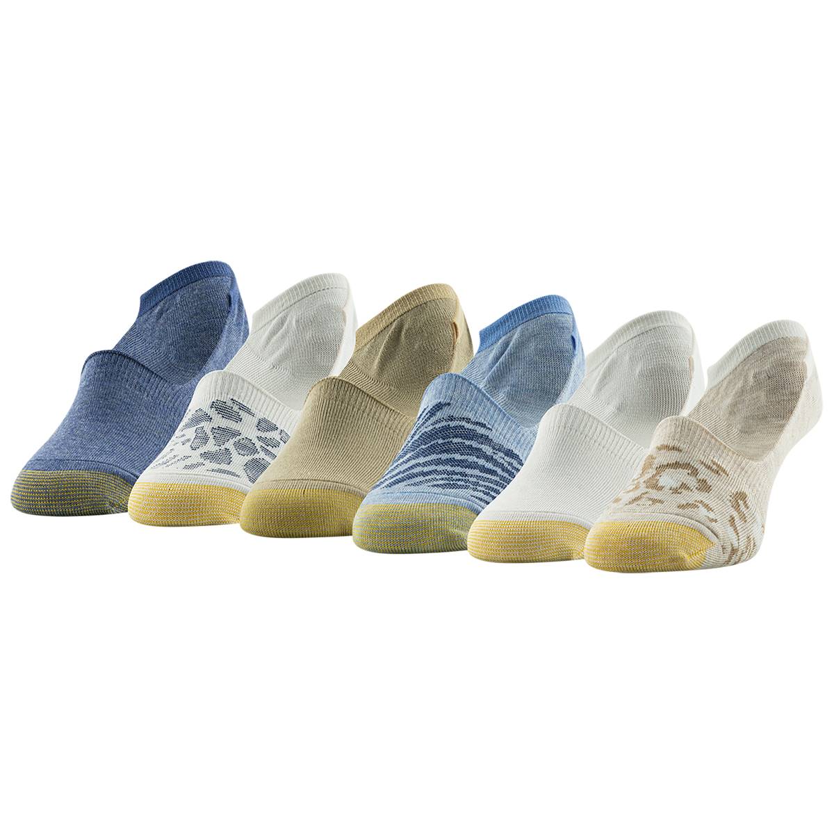 Womens Gold Toe(R) 6pk. Casual Invisible Patterns Foot Liners