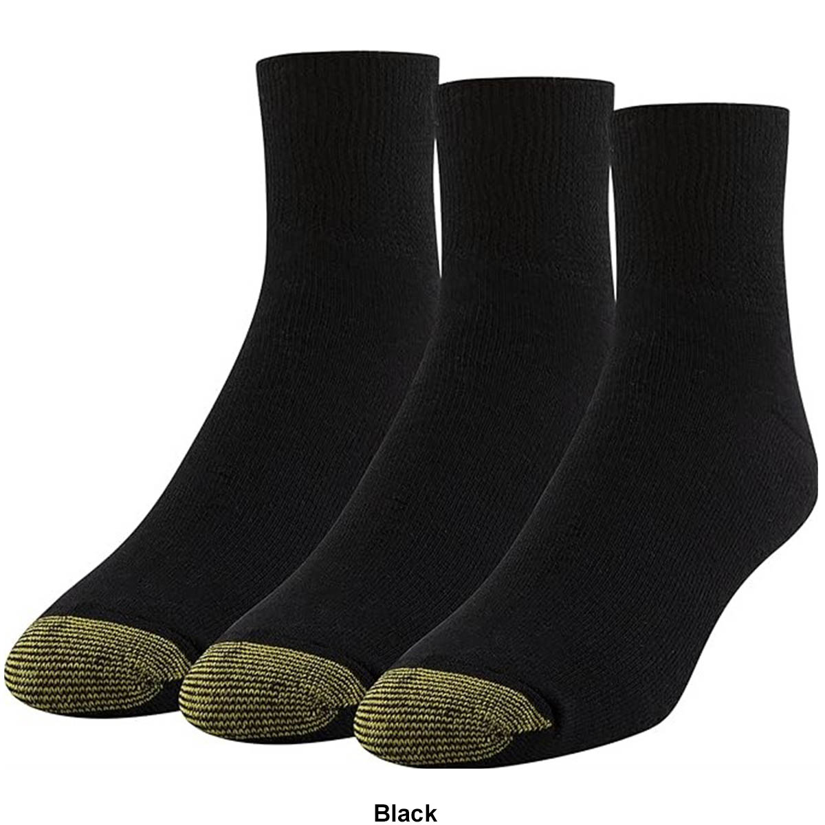 Mens Gold Toe(R) 3pk. Wellness Extended Quarter Socks